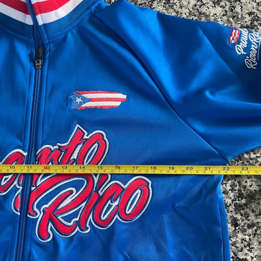 Puerto Rico Blue Baseball Athletic Zip-Up Jacket - Picture 6 of 8
